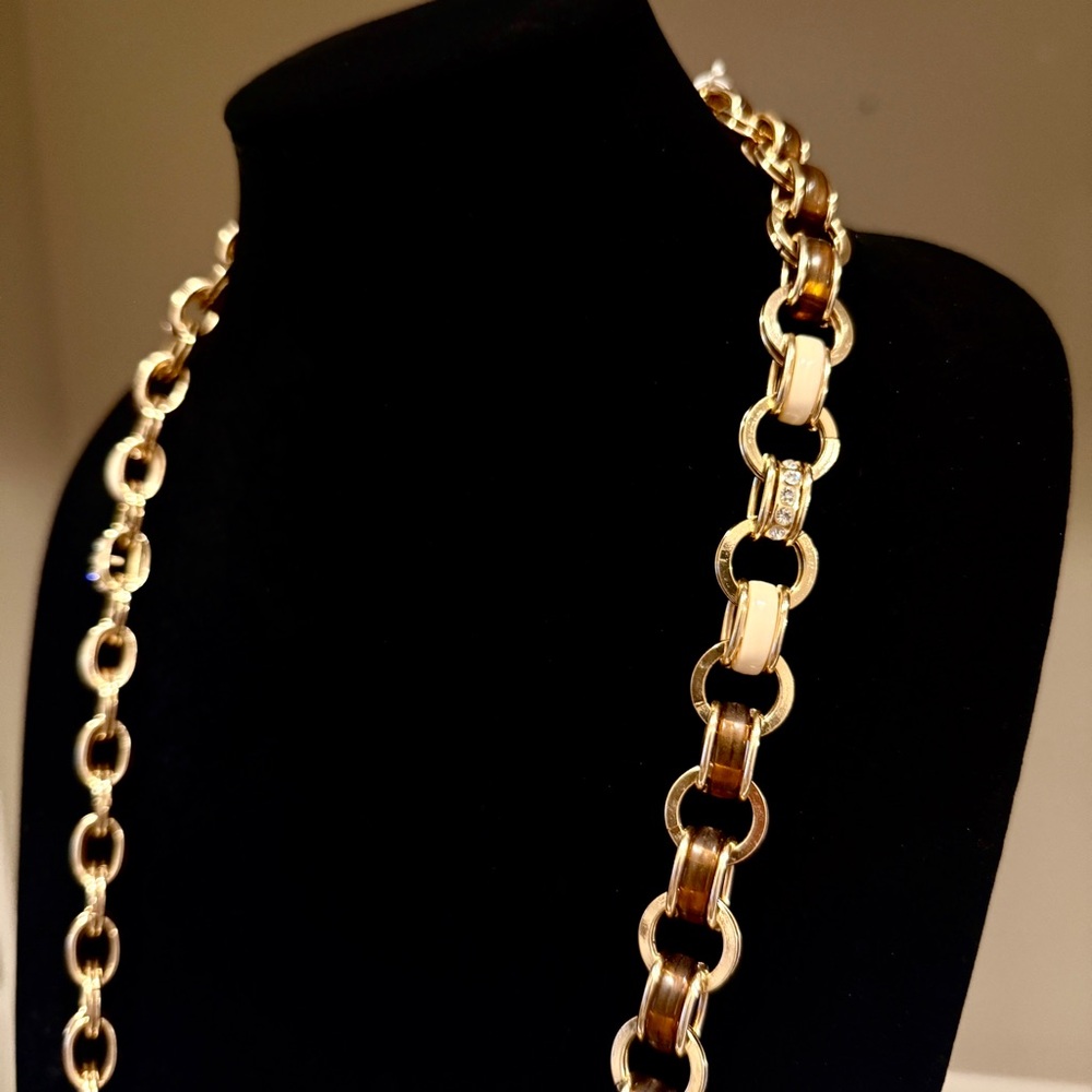 Talbots Gold and Tortoise Link Necklace - Picture 4 of 14